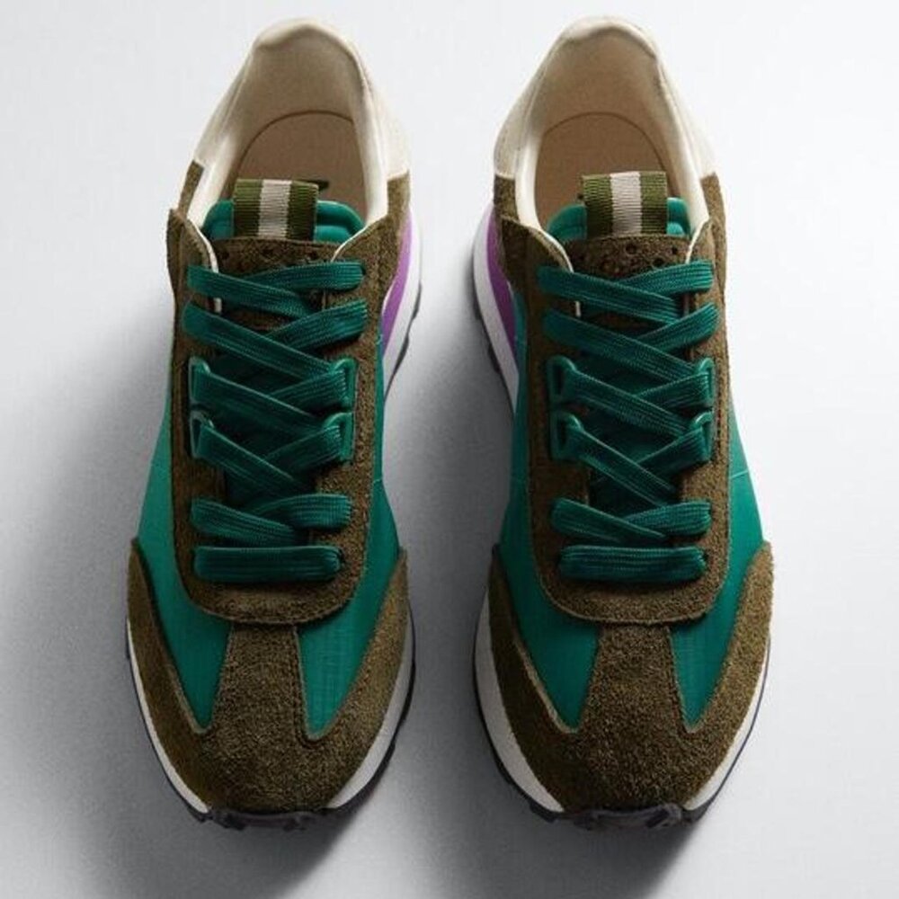 NWT Mango Maxi Sole Platform Leather Appliqué Sneakers US size 9.5